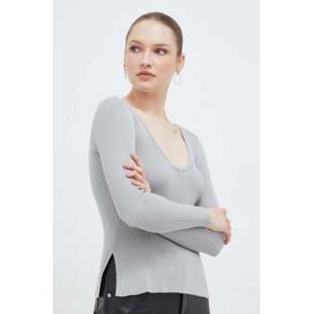 Max Mara Leisure pulover femei, culoarea argintiu, light