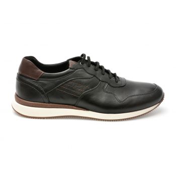Pantofi casual OTTER negri, 231107, din piele naturala de firma originali