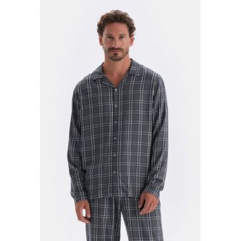Pijama lunga cu model in carouri de firma originale