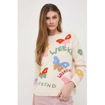Weekend Max Mara pulover femei, culoarea bej