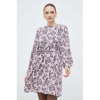 Weekend Max Mara rochie culoarea roz, mini, evazati