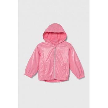United Colors of Benetton geaca copii culoarea roz ieftina