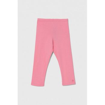 United Colors of Benetton leggins copii culoarea roz, neted