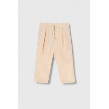 United Colors of Benetton pantaloni bebe culoarea portocaliu, neted