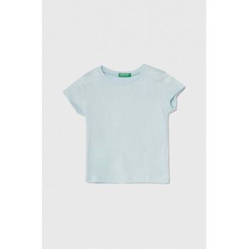 United Colors of Benetton tricou de bumbac pentru copii culoarea roz