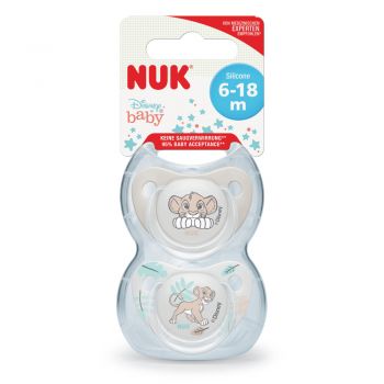 Set 2 suzete Nuk Disney The Lion King Silicon M2 6-18 luni