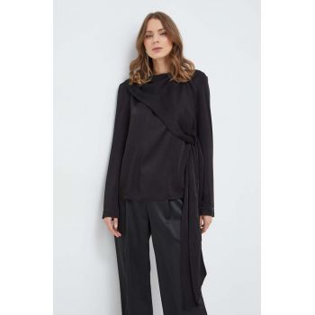 Bardot bluza femei, culoarea negru, neted