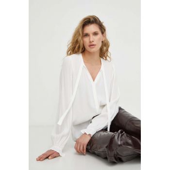 Bruuns Bazaar bluza femei, culoarea alb, neted