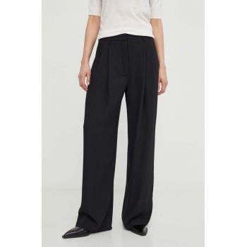 Day Birger et Mikkelsen pantaloni femei, culoarea negru, lat, high waist