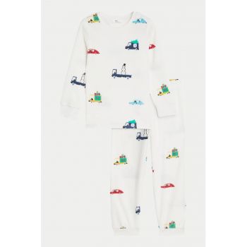 Pijama din material fleece cu model cu tematica de Craciun