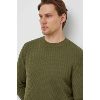 Sisley pulover de bumbac culoarea verde, light de firma original
