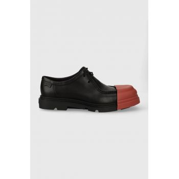 Camper pantofi de piele Junction barbati, culoarea negru, K100872.014