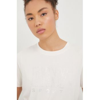 Dkny tricou femei, culoarea bej