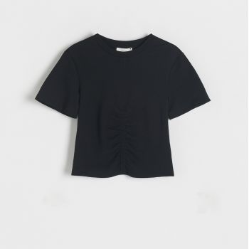 Reserved - Bluză din bumbac - Negru