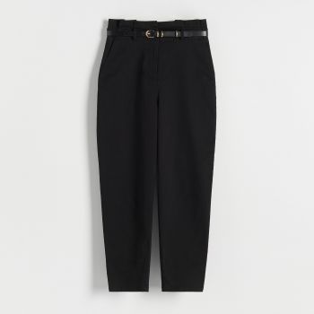 Reserved - Pantaloni chino cu curea - Negru