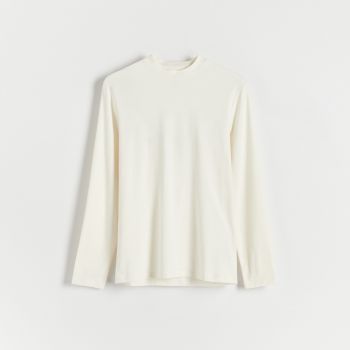 Reserved - Bluză cu mânecă lungă slim - Ivory