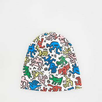 Reserved - Căciulă beanie Keith Haring - Alb