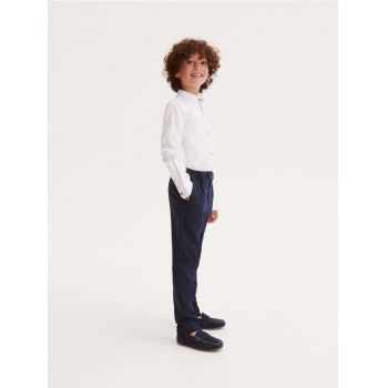Reserved - Pantaloni clasici slim, în carouri - bleumarin de firma originali