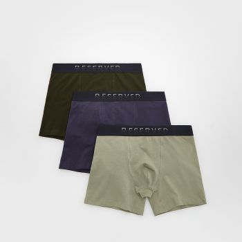 Reserved - Set de 3 perechi de boxeri long - Kaki