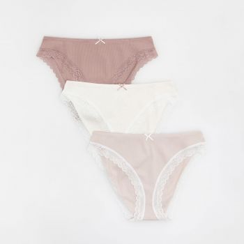 Reserved - Set de 3 perechi de chiloți bikini - Ivory
