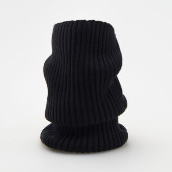 Reserved - Eșarfă circulară din tricot striat - Negru