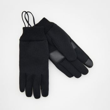 Reserved - Mănuși din materiale combinate - Negru