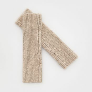 Reserved - Mănuși fără degete, tricotate - Bej