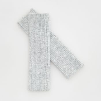 Reserved - Mănuși fără degete, tricotate - Gri deschis