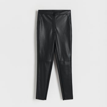 Reserved - Pantaloni din piele ecologică - Negru