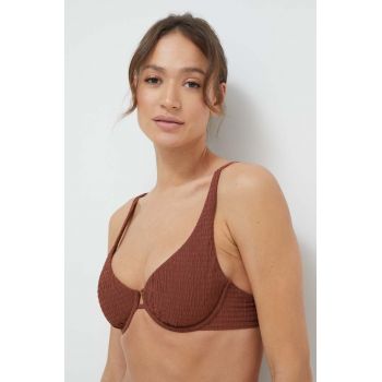 Abercrombie & Fitch sutien de baie culoarea maro, cupa moale de firma original