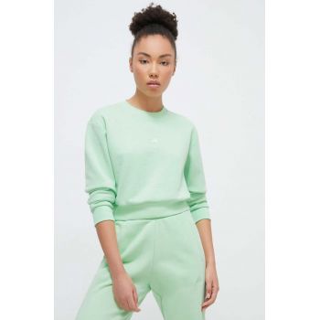 adidas bluza femei, culoarea verde, neted