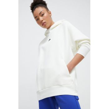 adidas bluză Z.N.E femei, culoarea bej, cu glugă, uni IS3904