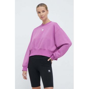 adidas Originals bluză Adicolor Essentials Crew Sweatshirt femei, culoarea roz, uni, IR5975 ieftin