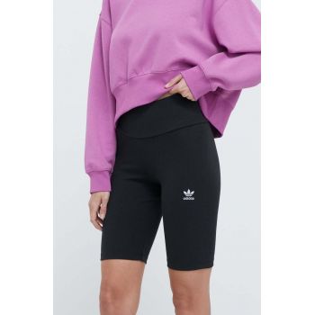 adidas Originals short de ciclism Essentials Short Leggings de damă, culoarea negru, uni, cu talie înaltă HZ7261
