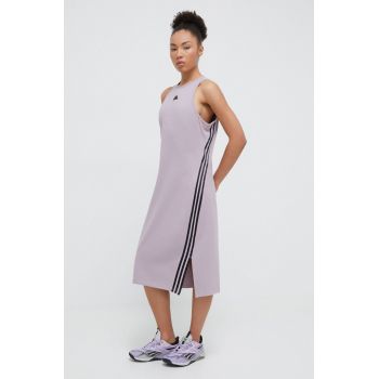 adidas rochie culoarea violet, mini, drept IS3657 de firma originala