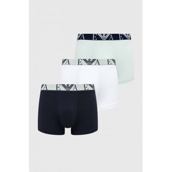 Emporio Armani Underwear boxeri 3-pack barbati, culoarea verde de firma originali