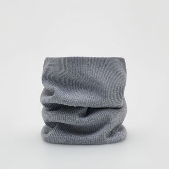 Reserved - Eșarfă circulară din tricot striat - Gri deschis