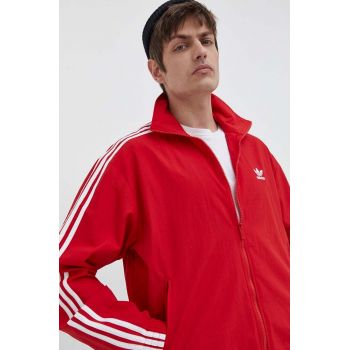 adidas Originals bluză Adicolor Woven Firebird Track top bărbați, culoarea roșu, cu model, IT2495