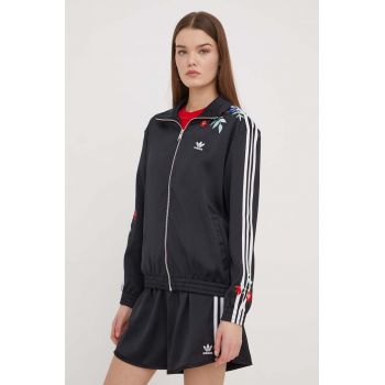 adidas Originals bluză femei, culoarea negru, cu imprimeu  IT5376