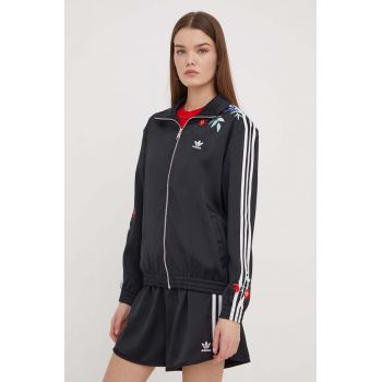 adidas Originals bluză femei, culoarea negru, cu imprimeu IT5376 ieftin