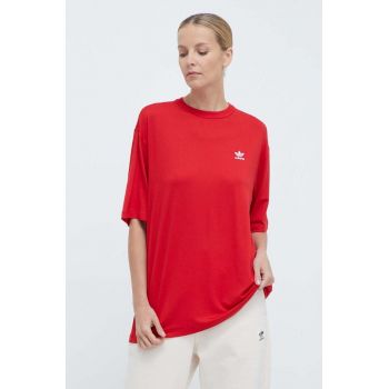 adidas Originals tricou Trefoil Tee femei, culoarea roșu, IR8069