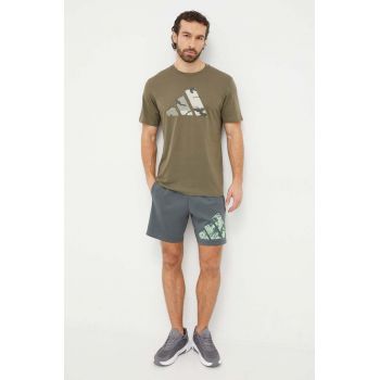 adidas Performance tricou de antrenament Training Essentials culoarea verde, cu imprimeu IM7452