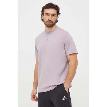 adidas tricou din bumbac bărbați, culoarea violet, cu imprimeu IR5267 ieftin
