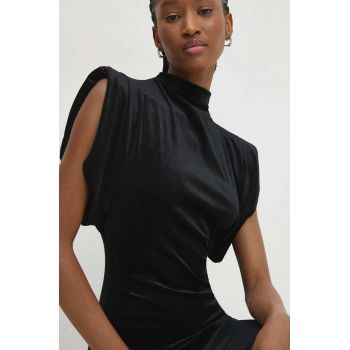 Answear Lab rochie de catifea culoarea negru, mini, drept