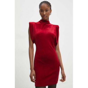 Answear Lab rochie de catifea culoarea rosu, mini, drept