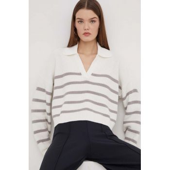 Hollister Co. pulover femei, culoarea alb ieftin