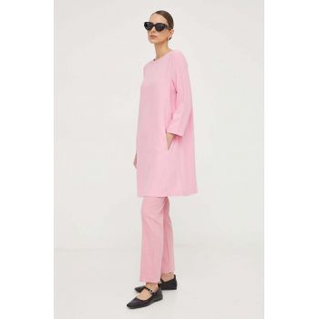 Liviana Conti rochie culoarea roz, mini, evazati