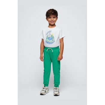 Mayoral pantaloni de trening pentru copii culoarea verde, neted