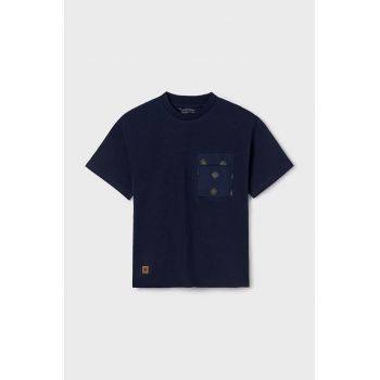 Mayoral tricou de bumbac pentru copii culoarea albastru marin, cu imprimeu de firma original