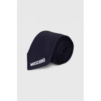 Moschino cravata de matase culoarea albastru marin de firma originala